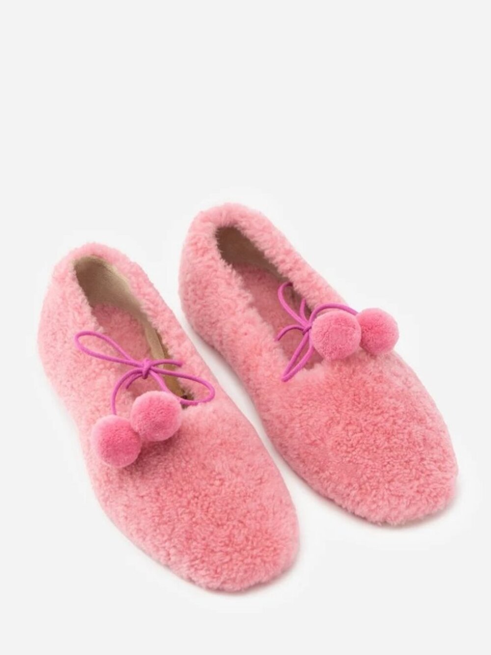 SLEEPER Lulu Shearling Slippers in Pink 42 New Womens low heels